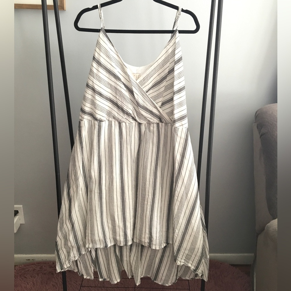 A New Day Black and White Striped Dress XXL